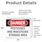 Signmission Pesticides And Insecticide Storage Area Danger Sign, Vinyl Decal, 14in W x 10in L, 2PK OS-2PACK-DS-D-1014-L-1978 - alternate 5